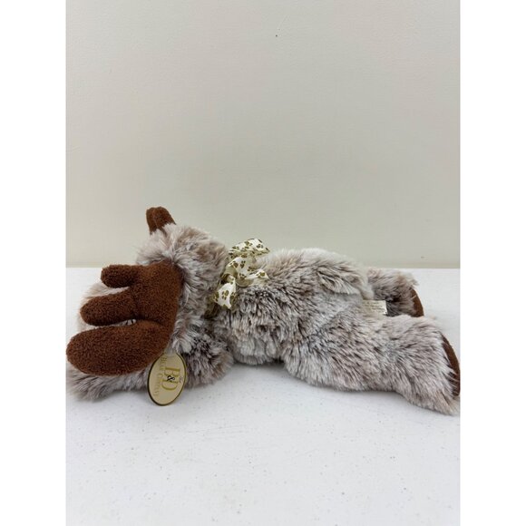 B&D Bear Company Floppy Plush Moose Stuffed Animal With Bow Soft Cuddly Toy Brow - Picture 3 of 9